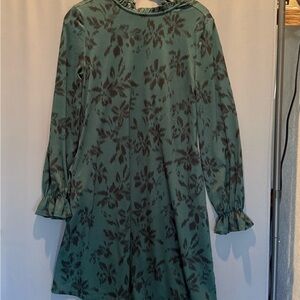 Maurices Teal Floral Kids Dress